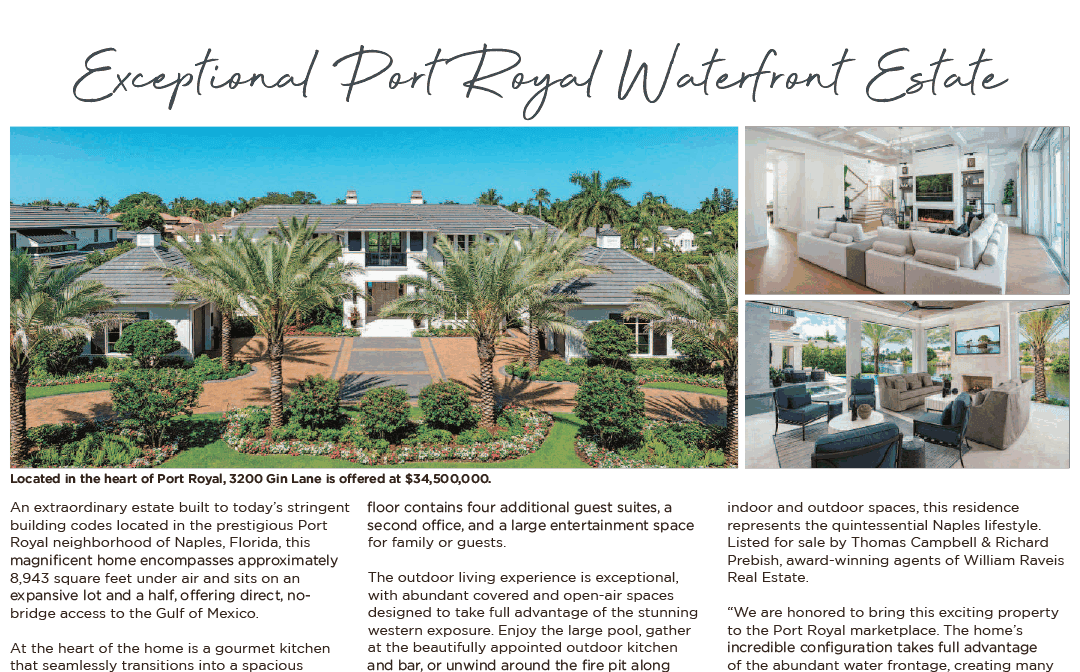 Naples Daily News: Exceptional Port Royal Waterfront Estate