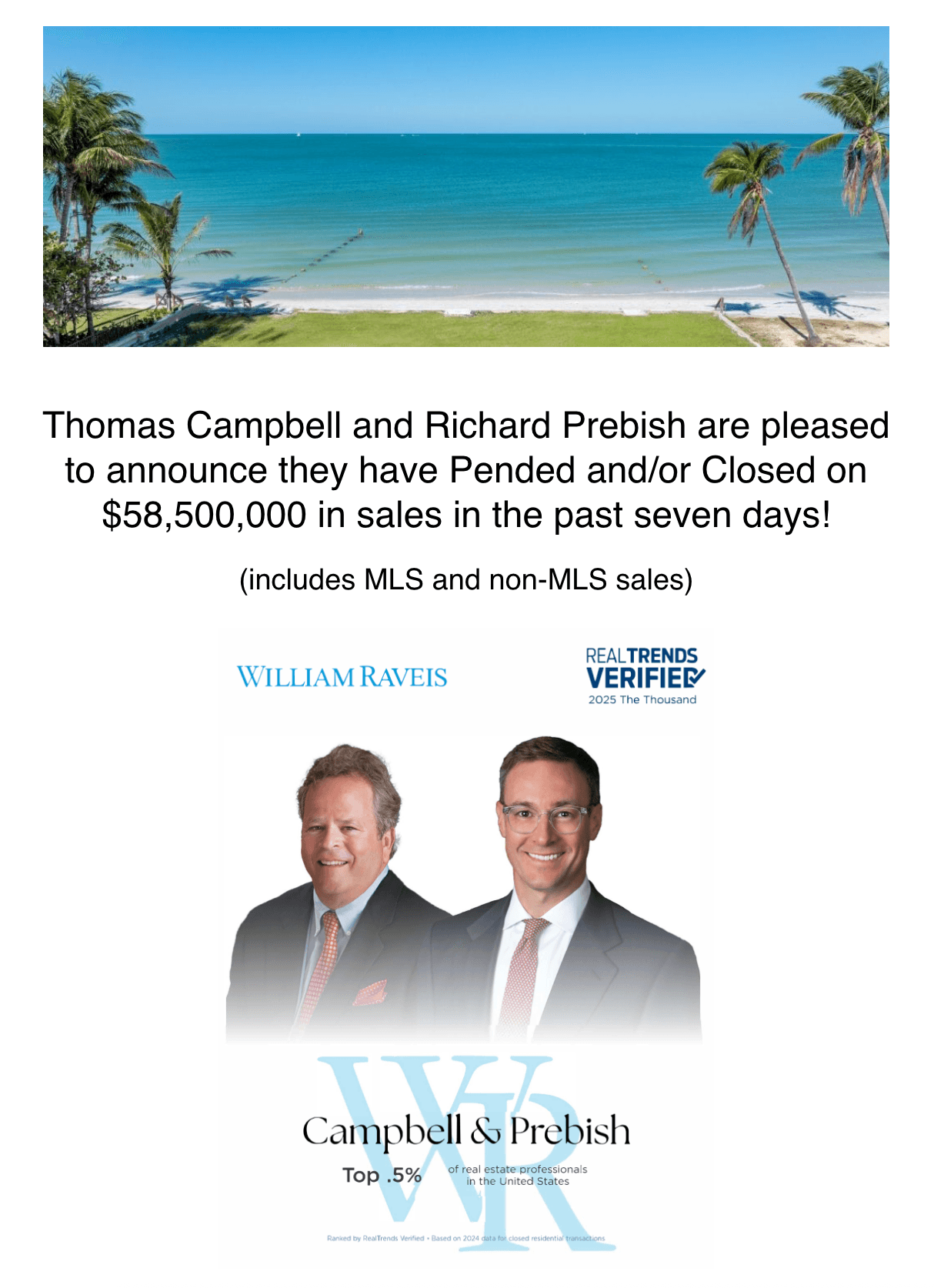 $58M Pended and/or Closed in 7 Days