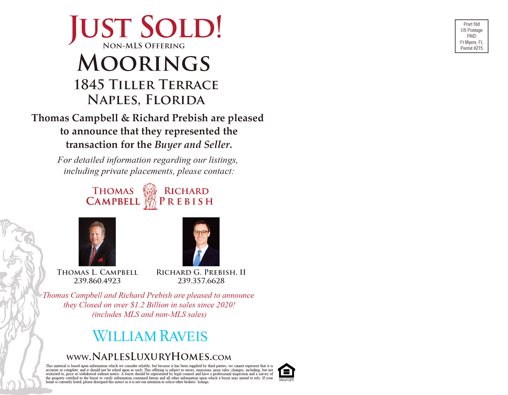 1845 Tiller Terrace - Just Sold announcement