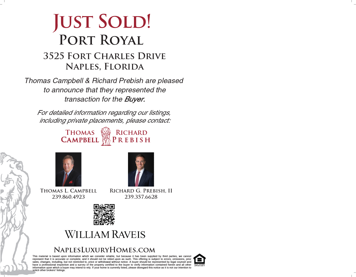 3525 Fort Charles Drive - Just Sold announcement
