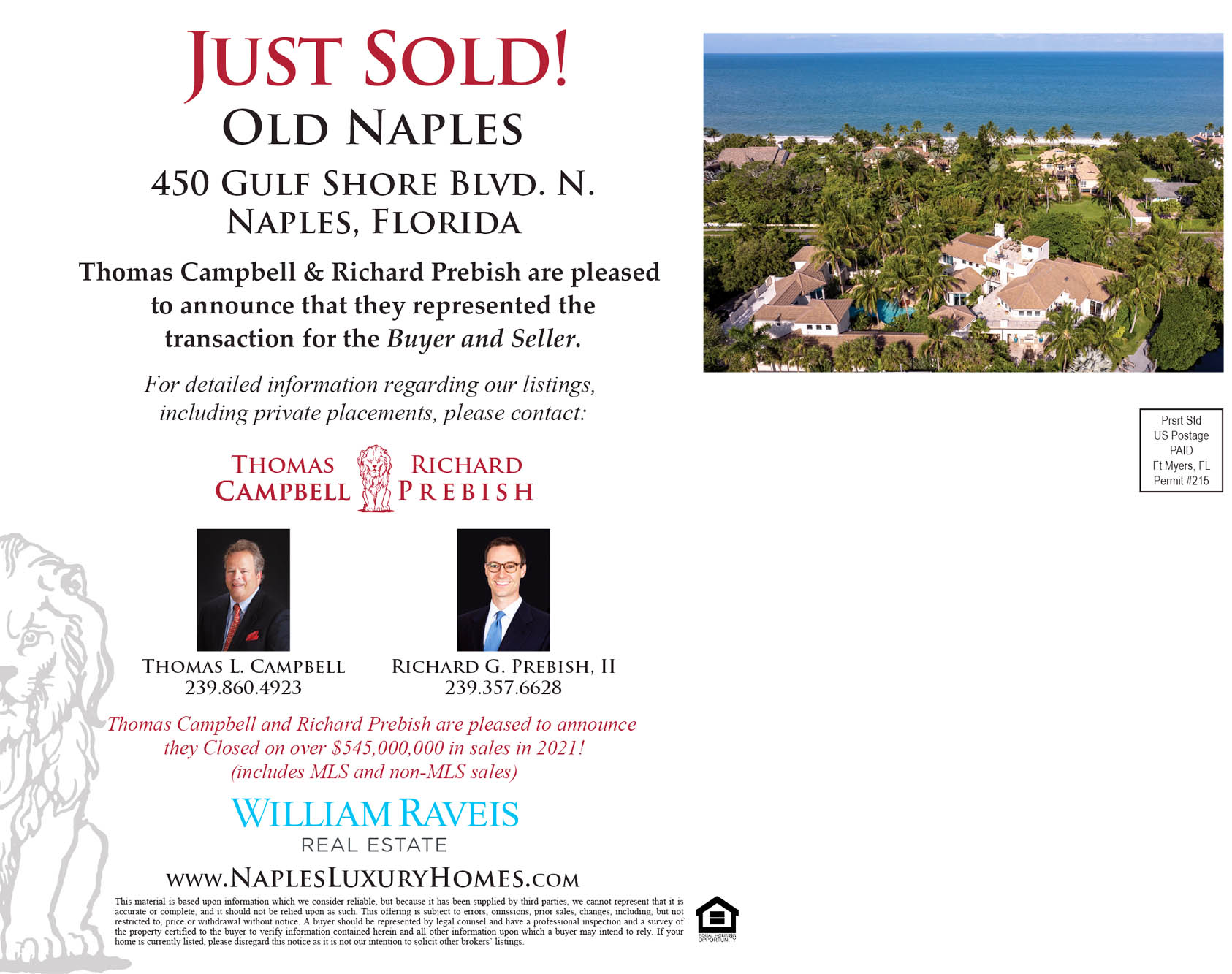 450 Gulf Shore Blvd N - Just Sold announcement