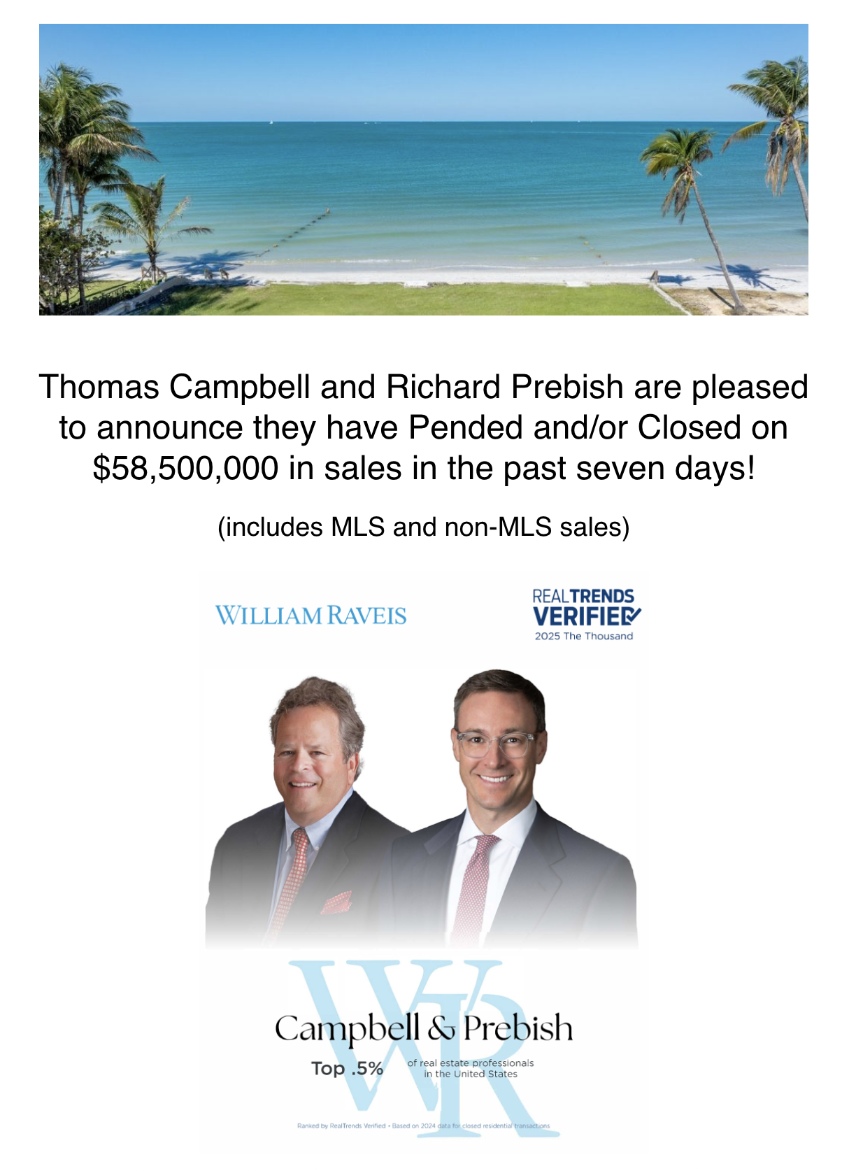 $58M Pended and/or Closed in 7 Days